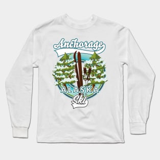 Anchorage Alaska Ski logo Long Sleeve T-Shirt